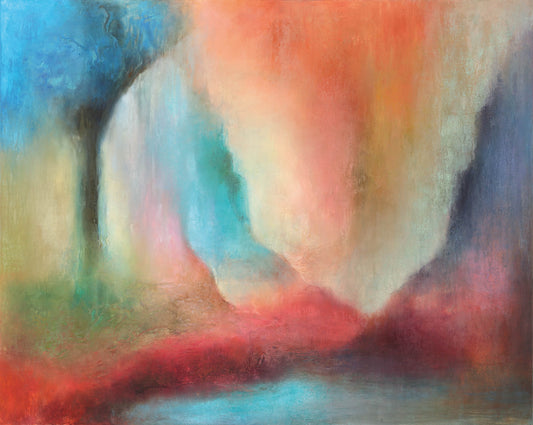 Art abstrait ‘À la Prologue d’Éden’ par l'artiste Chantal De Serres