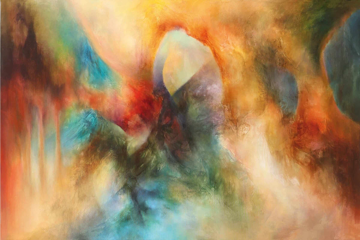 Art abstrait ‘En ce lieu prodigieux ’ par l'artiste Chantal De Serres