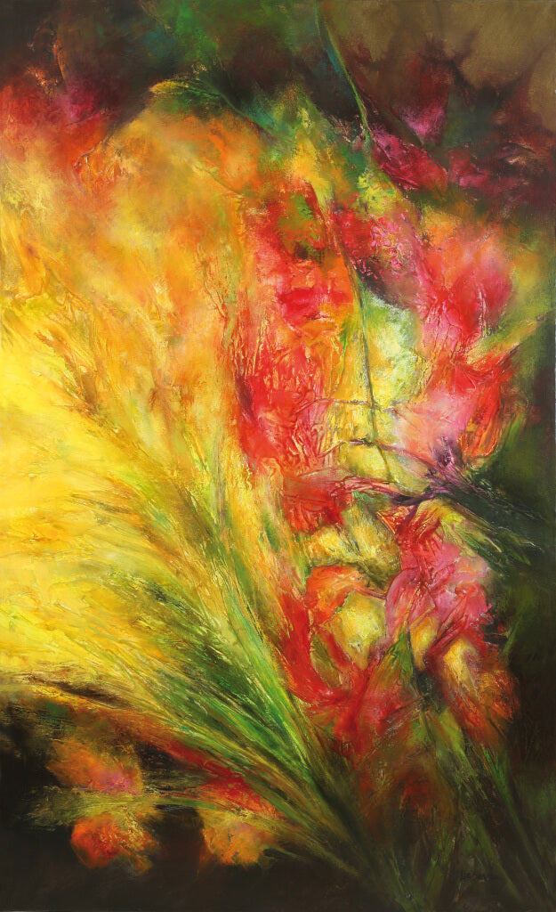 Art abstrait ‘Bouquet de fleurs’ par l'artiste Chantal De Serres