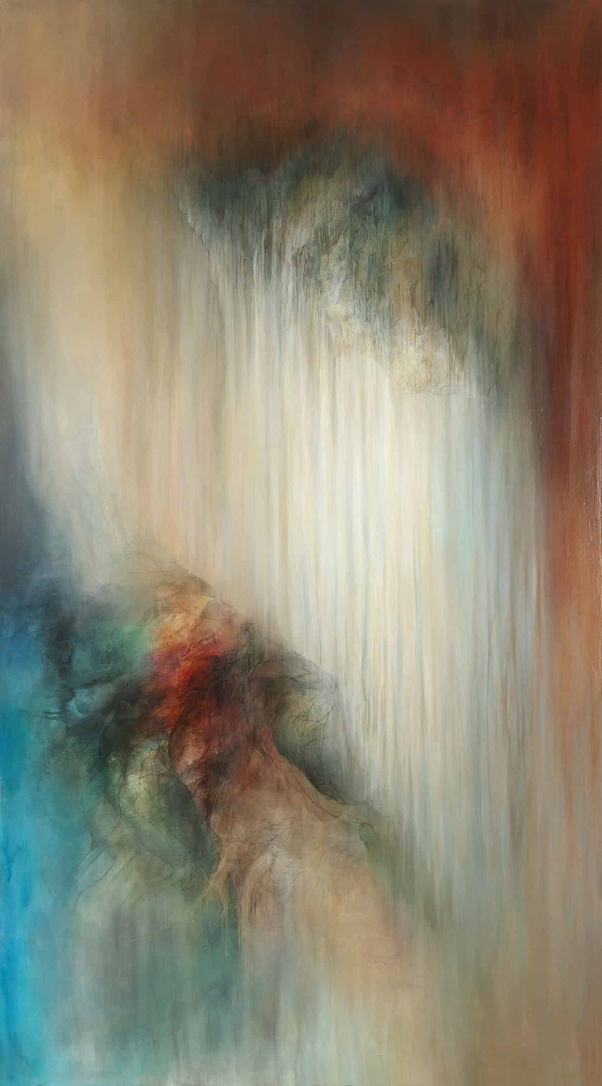 Art abstrait ‘Entre deux mondes II’ par l'artiste Chantal De Serres
